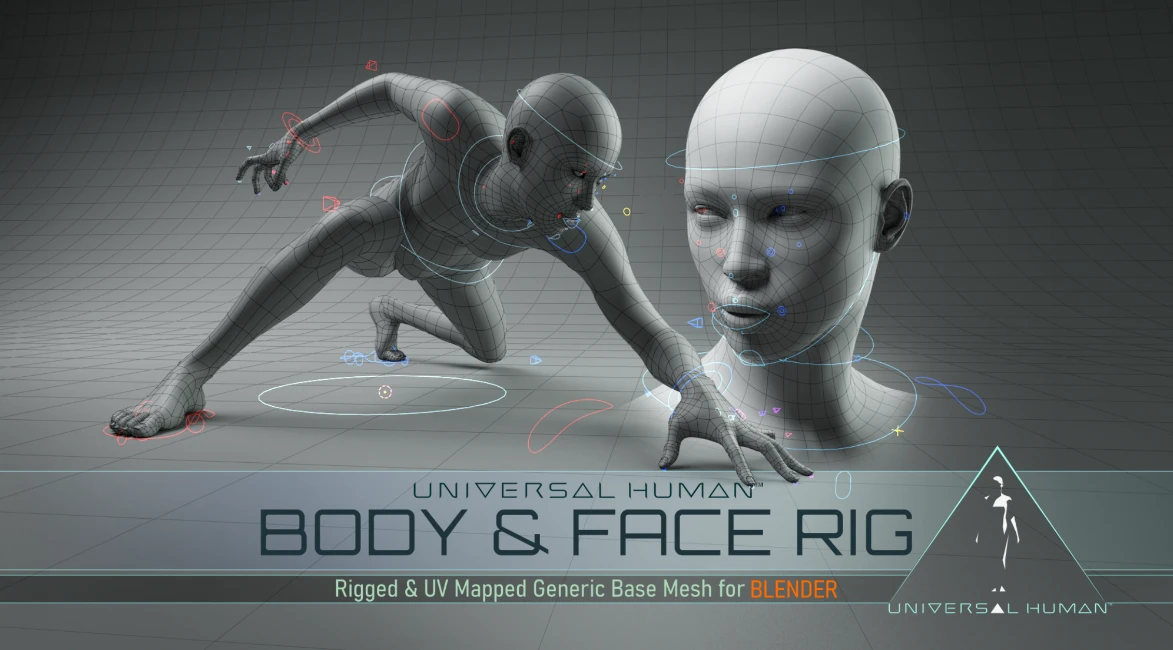 Blender插件-角色身体面部一键绑定 Universal Human Body和Face Rig v2.1.1