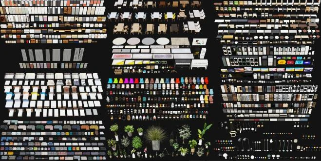 Blender终极资产库！1322组高级全套室内设计3D模型插件预设！