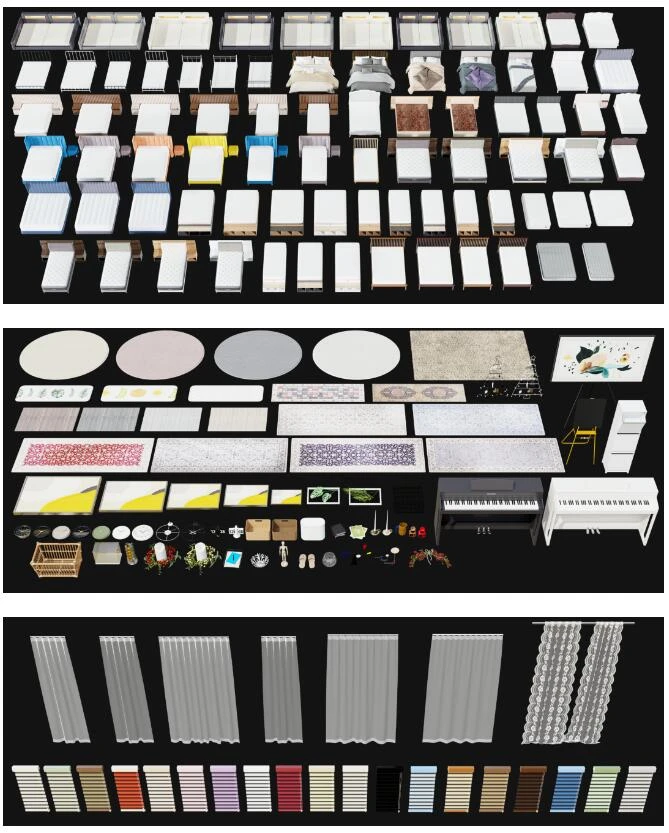 Blender终极资产库！1322组高级全套室内设计3D模型插件预设！