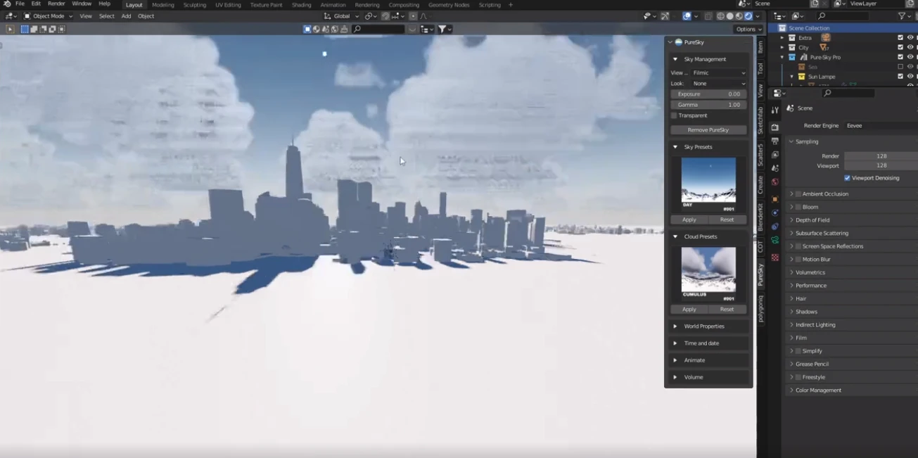 Blender真实天空环境预设包Pure-Sky Pro