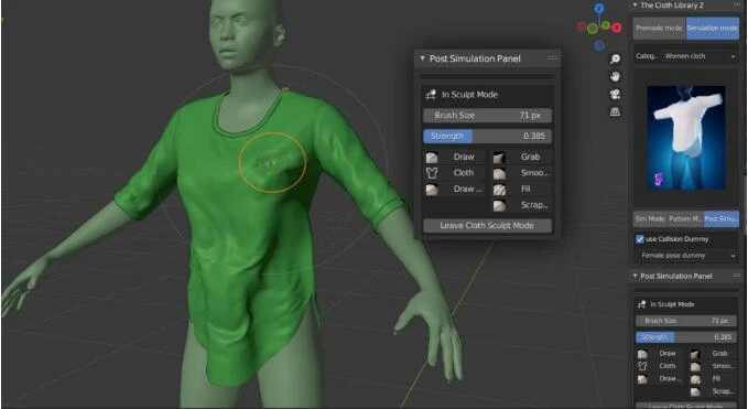 模拟真实服装Blender插件预设The Cloth Library 2