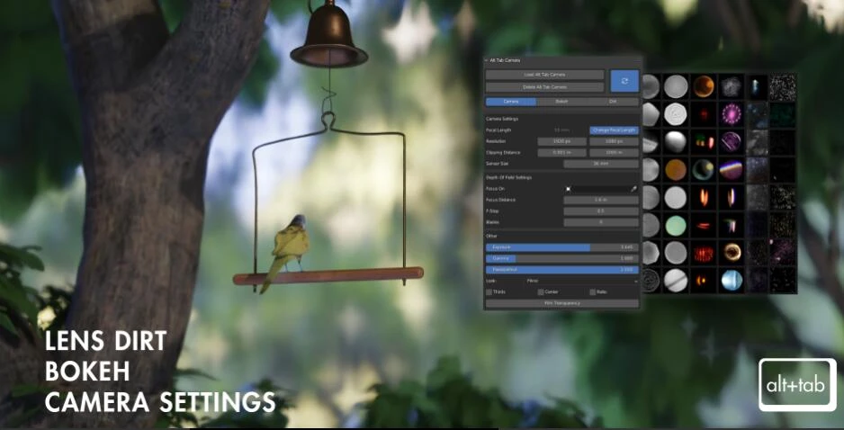 Blender插件 自定义摄像机虚焦景深 Alt Tab Camera V1.2.0