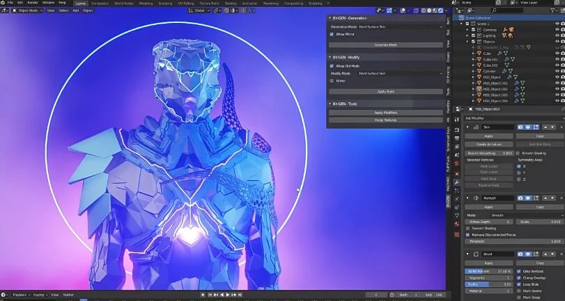 Blender插件 抽象艺术作品生成器 BY-GEN v9.2