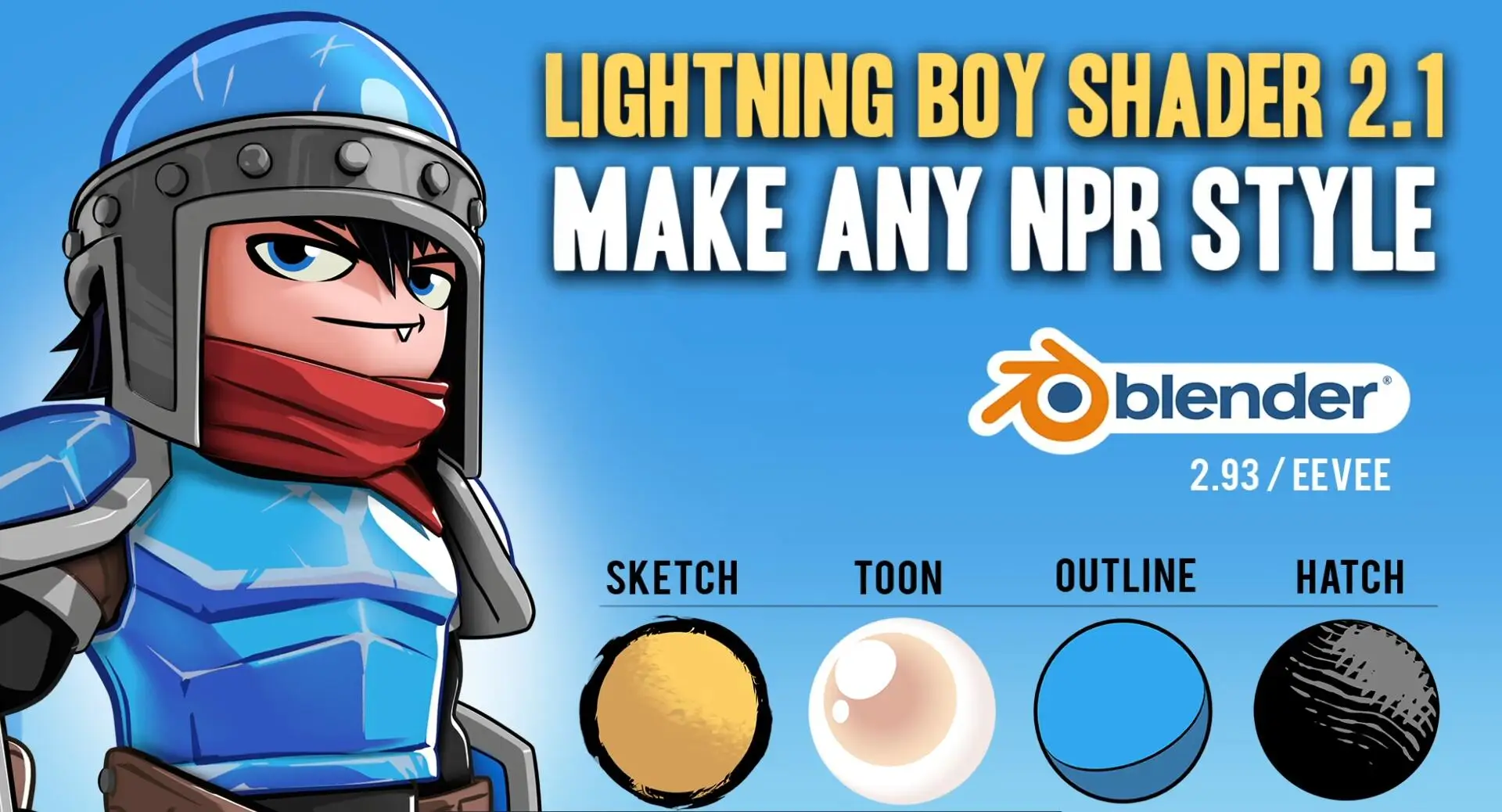 Blender插件 卡通风格高效着色器 Lightning Boy Shader V2.1.4