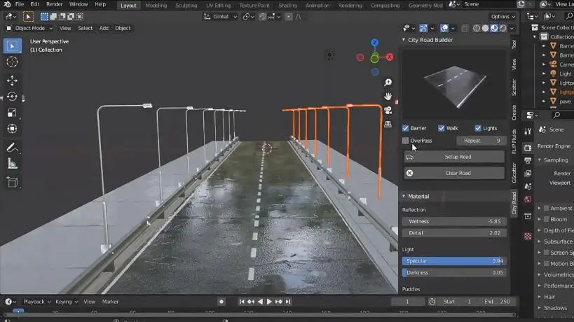 Blender插件 三维城市道路系统生成器 City Road Builder V2.1