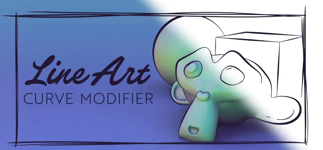 Blender插件 线条艺术曲线修改器 Line Art Curve Modifier v1.1