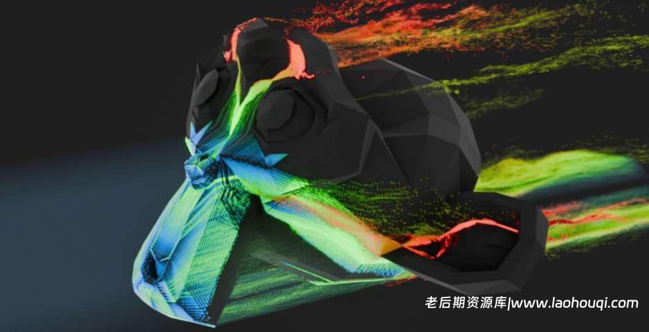 Blender空气动力学流线模拟器Aerodynamic Streamlines Simulator – Geometry Nodes