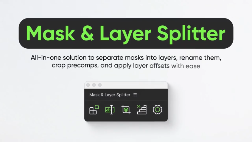 AE图层遮罩分离视频动画脚本 Aescripts Mask & Layer Splitter V1.2.0附使用教程