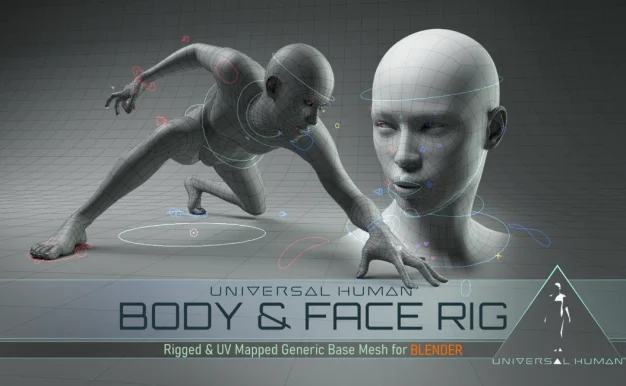 Blender插件-角色身体面部一键绑定 Universal Human Body和Face Rig v2.1.1