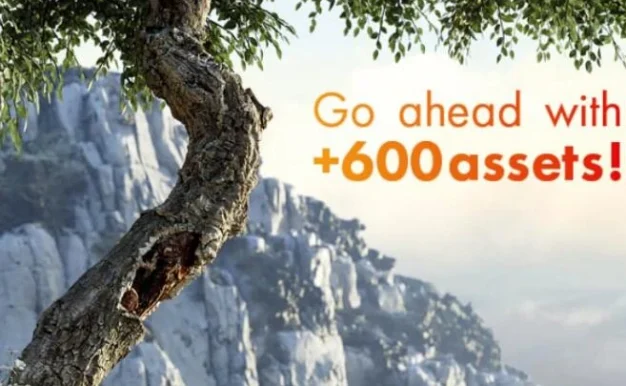 Blender植物资产库！一键生成600+花草树岩石藤蔓盆栽！