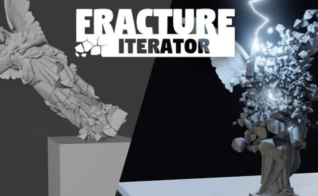模拟真实分裂破坏破损Blender插件Fracture Iterator v1.3