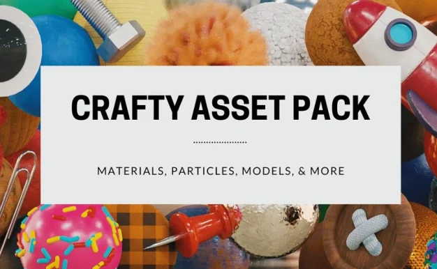 Blender插件 100种材质模型预设库 Crafty Asset Pack V1.2 1K+4K