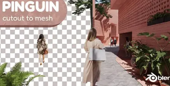 Blender插件 从图像剪切创建网格工具 Pinguin – Cutout To Mesh v3.1.1
