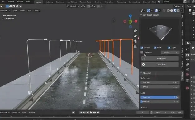 Blender插件 三维城市道路系统生成器 City Road Builder V2.1