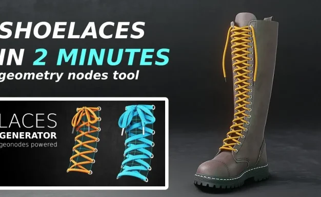 Blender插件 程序化鞋带生成器 Laces Generator v1.0