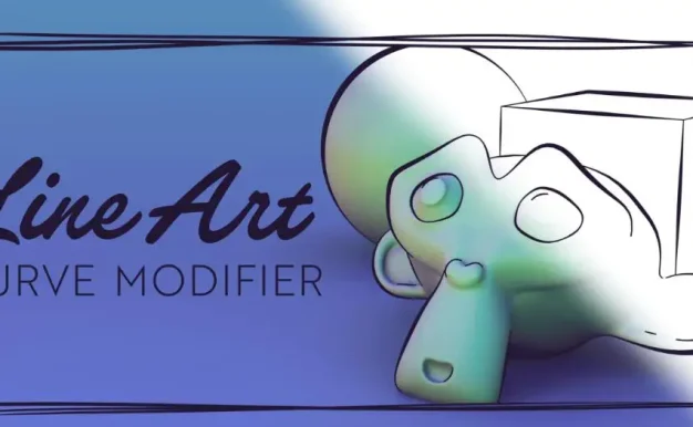 Blender插件 线条艺术曲线修改器 Line Art Curve Modifier v1.1