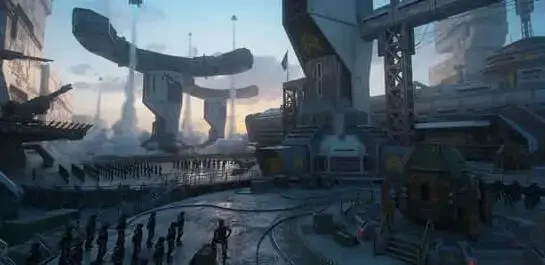 Blender场景预设-极简风格Future Warfare + Textures模型打造未来科幻军事基地