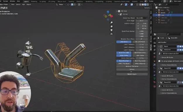 Blender三维模型弯曲插件 一键实现各种弯曲变形Bender V1.1.4 – Simple Bend Add-On