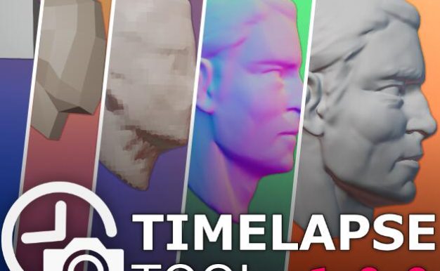 Blender插件Timelapse Tool V1.1.1记录模型延时操作变化过程