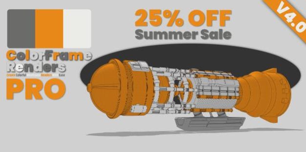 Blender插件 Colorframe Renders Pro V4.0一键生成梦幻的彩色线框效果