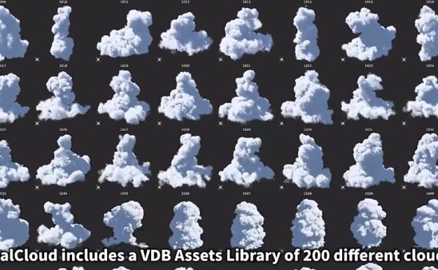 Blender插件 高质量3D体积云朵预设库 Real Cloud 1.0 Cloud Generator