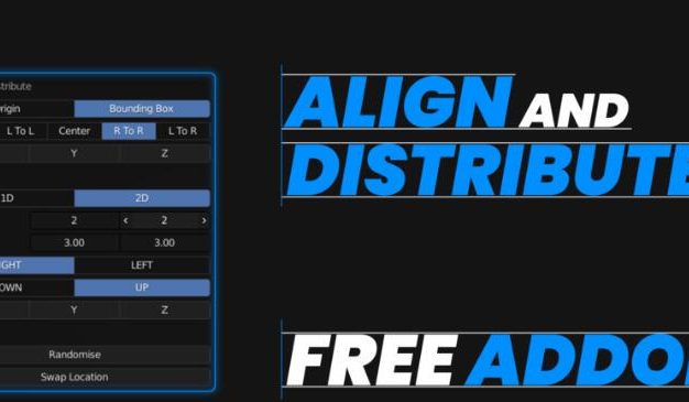 Blender插件 多个模型自动对齐分布 Align And Distribute v2.0.0