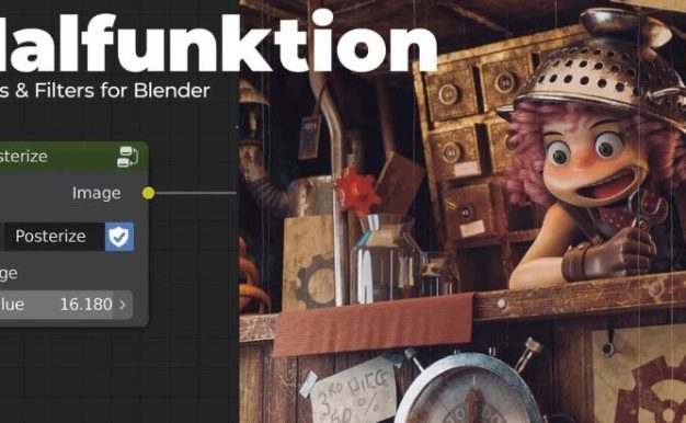 Blender插件 创意绘画风格渲染滤镜 Malfunktion Effects & Filters V2.0