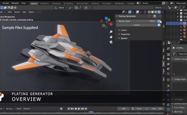 Blender插件 多边形纹理生成器 Plating Generator and Greebles v2.1+预设库