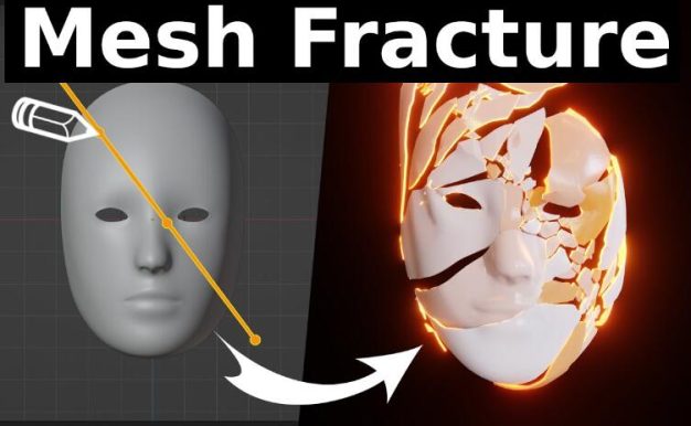 Blender插件 三维模型断裂破碎 Procedural Mesh Fracture V1.0
