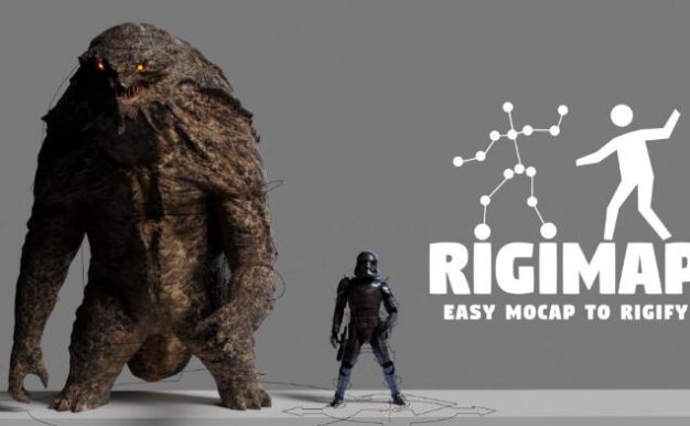 Blender插件 三维运动捕捉数据绑定 Rigimap V1.5.9