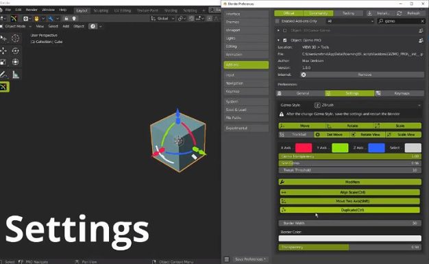 Blender插件-Gizmo PRO V3.3.1 模型中心轴点位置移动控制工具