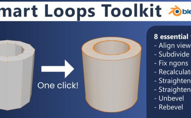 Blender插件 布线优化建模工具包 Smart Loops Toolkit V1.1.0