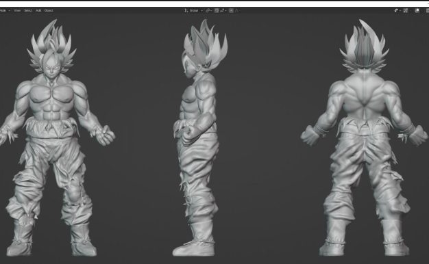 Bledner/C4D/3dsmax模型 七龙珠孙悟空超级赛亚人角色3D模型