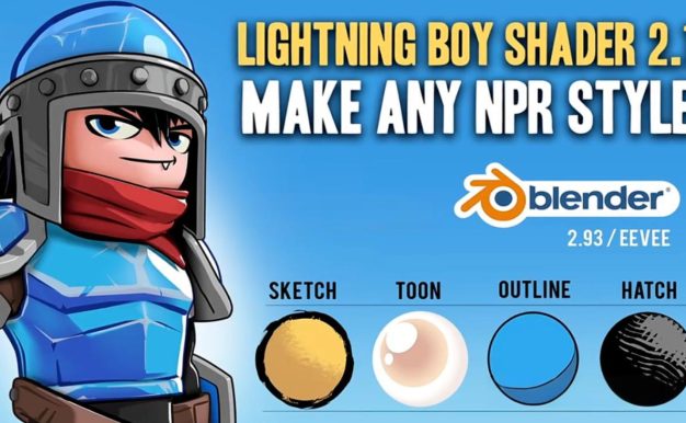 Blender插件-Lightning Boy Shader V2.1.3卡通风格高效着色器