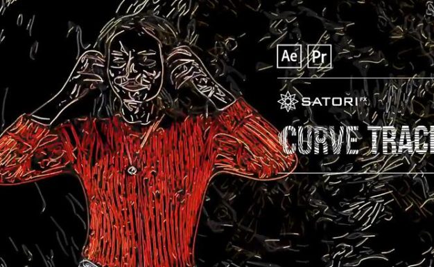 AE/PR抽象绘画滤镜线条轮廓描边汉化插件 Curve Tracer Win