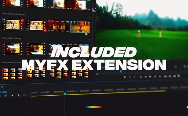 AE/PR脚本 170组复古老电影胶片转场过渡预设 Film Transitions