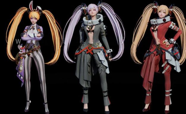 Blender模型 双马尾萝莉美少女二次元卡通三渲二3D角色模型带绑定