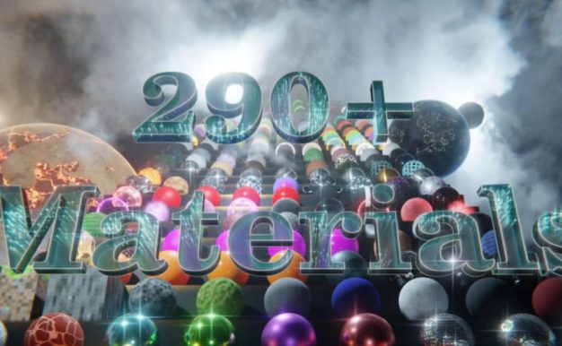 实用Blender插件-290+高级材质球预设包玻璃布料钢铁发光卡通科幻Advanced Material Pack V1.21