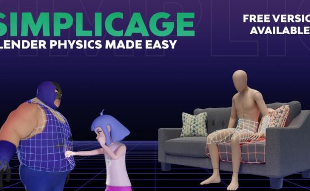 Blender插件-Simplicage Pro v1.0.1模拟真实物理碰撞面生成效果