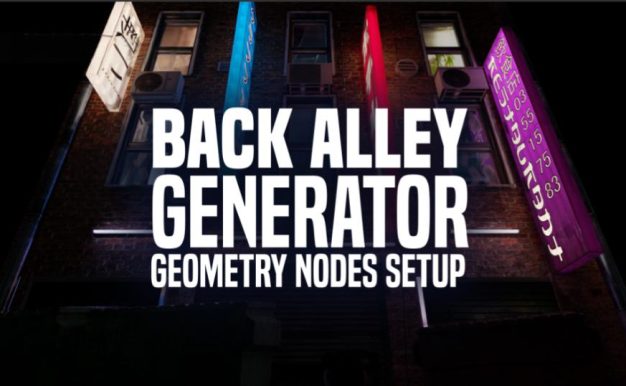 Blender插件-快速生成港风街道楼房巷子广告牌建筑模型合集 Back Alley Generator v1.1
