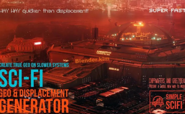 Blender插件-科幻场景模型深度贴图制作 Simple Scifi Pro
