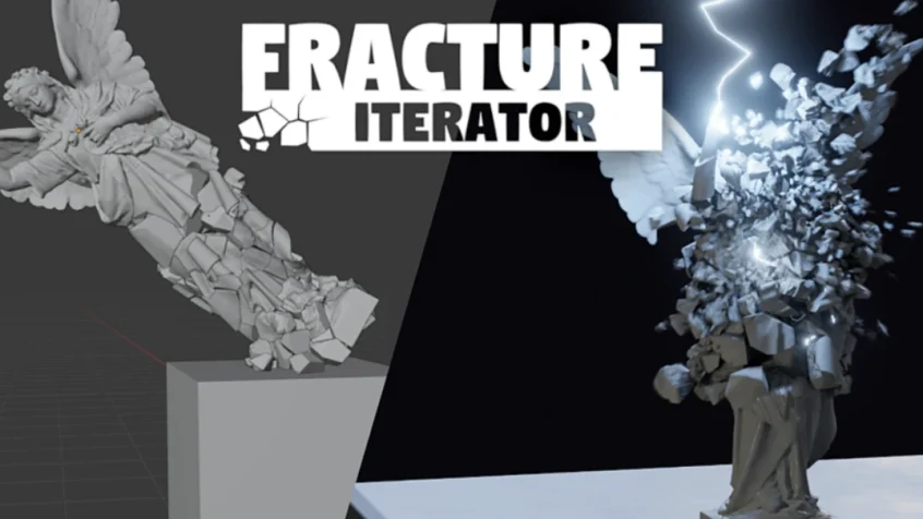 模拟真实分裂破坏破损Blender插件Fracture Iterator v1.3