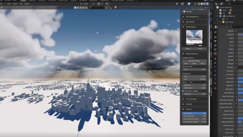 Blender真实天空环境预设包Pure-Sky Pro