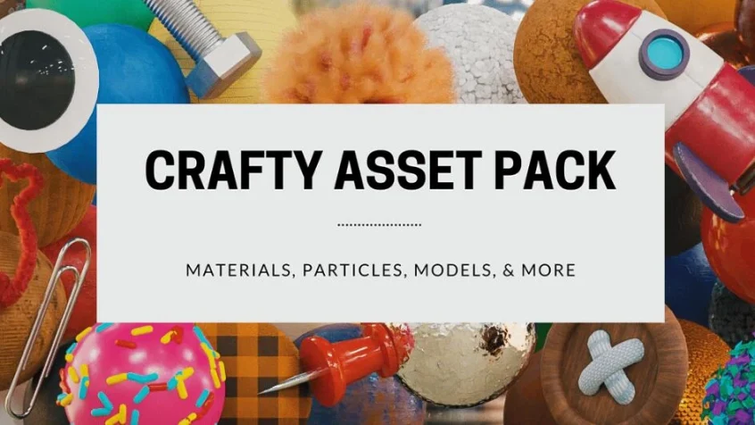 Blender插件 100种材质模型预设库 Crafty Asset Pack V1.2 1K+4K