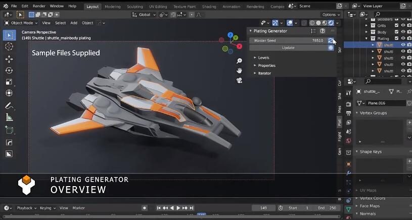 Blender插件 多边形纹理生成器 Plating Generator and Greebles v2.1+预设库