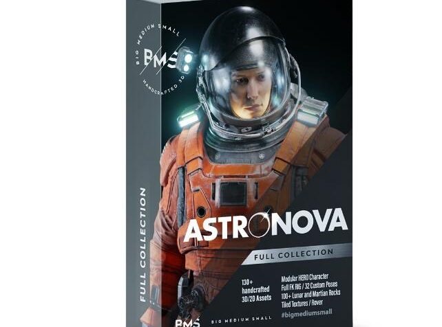 Blender预设 太空宇航员人物角色地形环境3D模型资产 BigMediumSmall – Astronova