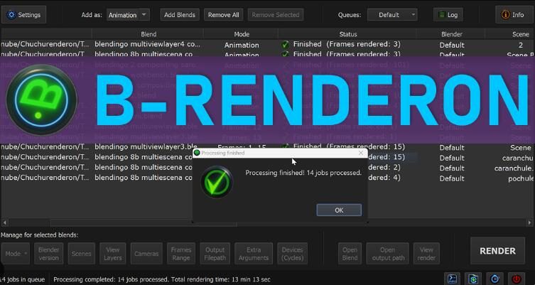 Blender插件 独立渲染管理器 B-Renderon V3.1 Win