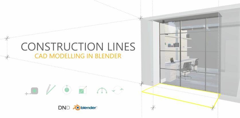 Blender插件 CAD风格施工线建模工具 Construction Lines v0.9.6.8+使用教程