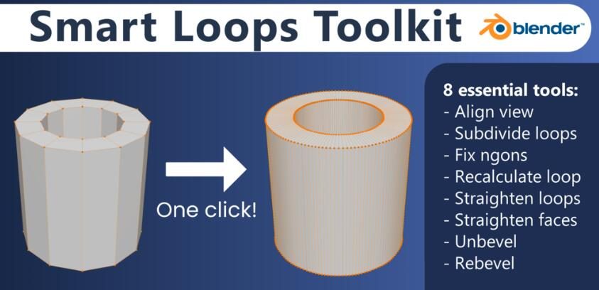 Blender插件 布线优化建模工具包 Smart Loops Toolkit V1.1.0