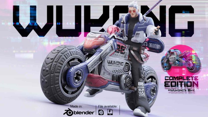 Blender模型 赛博朋克齐天大圣孙悟空3D角色完整版模型WUKONG THE MONKEY KING